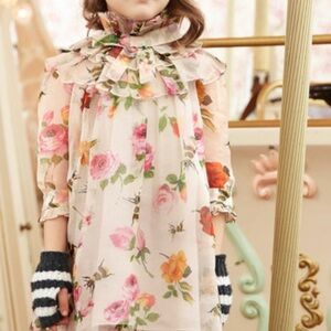 Authentic Gucci Girls White Floral Ruffle Dress 12Y